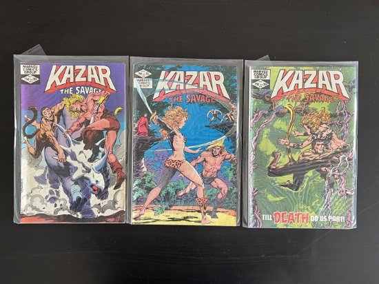 3 Issue of Ka-Zar The Savage Comics #13-#15 Marvel 75 Cents 1982 Bronze Age