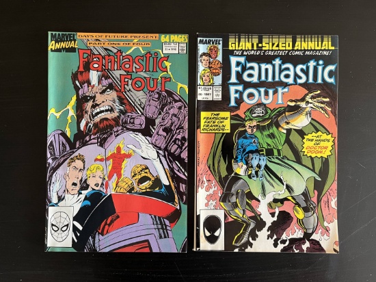 2 Fantastic Four Comic Annuals #20 & #23 Marvel 1987-1990 Giant Sized Days of Future Present
