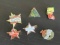 (6) Vintage Hollywood Xmas Parade Pins