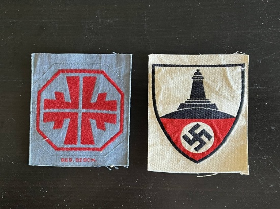 (2) German Bevo Weave Patches