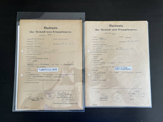 (2) WWII Russian POW Death Certificates