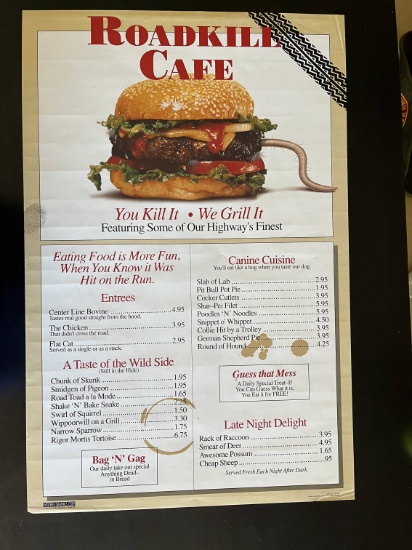 Classic! Roadkill CafÃ© 1992 Poster