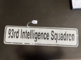 Vintage USAF/MRSOC 93rd Intelligence Sqn. Sign