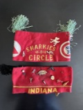 (2) Antique Fraternal Group Novelty Caps