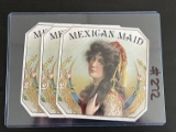 (3) 1900 Mexican Maid Cigar Box Labels