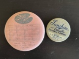 (2) Antique Advertising Pocket Mirrors