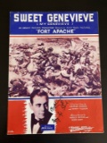 Vintage Sheet Music Sweet Genevieve from Fort Apache Movie with John Wayne