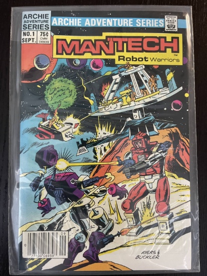 Mantech Robot Warriors Comic #1 Archie Adventure Series 75 Cents Key First Issue 1984 Dick Ayers