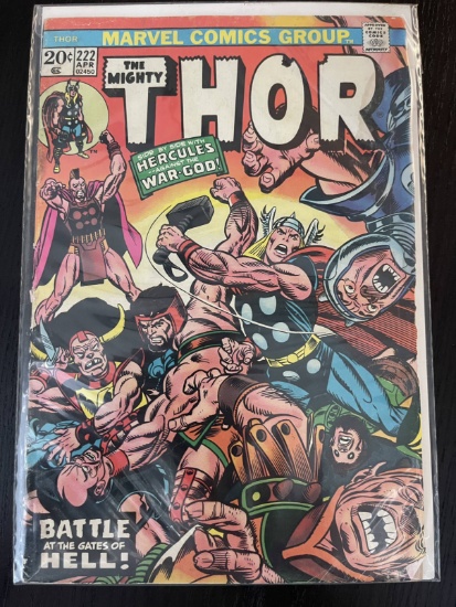 Mighty Thor Comic #222 Marvel 20 Cents Bronze Age Hercules 1974 John Buscema Gil Kane Joe Sinnott