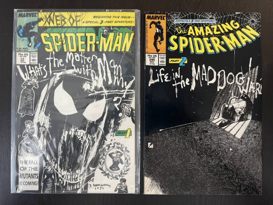 2 Spider-Man Comics Amazing Spiderman #295 and Web of Spider-man #33