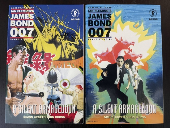 Ian Flemings James Bond 007: A Silent Armageddon Comics #1-2 Dark Horse Comics Acme 1992 Issue 3-4 N