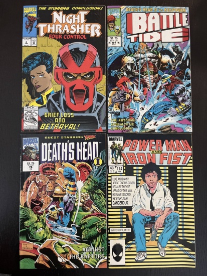 4 Misc Comics Power Man and Iron Fist #114, Deaths Head II #3, Night Thrasher #4 & Battle Tide #4
