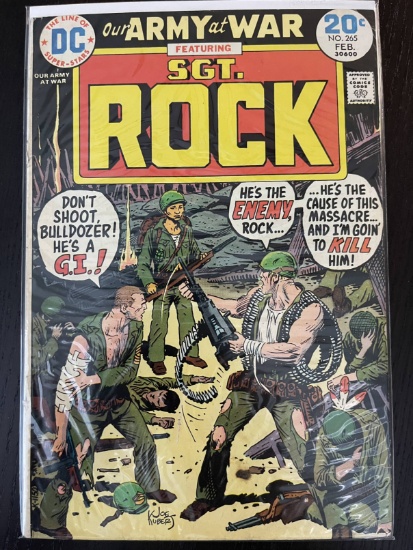 Our Army At War Comic #265 DC Comics 20 Cents Bronze Age War Comic 1974 SGT Rock Joe Kubert