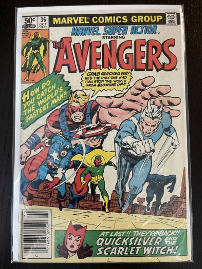 Marvel Super Action Comic #36 Bronze Age 50 Cents 1981 Quicksilver Scarlet Witch