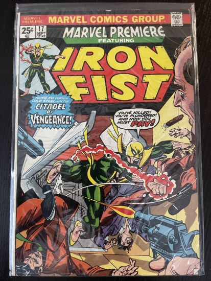 Marvel Premiere Comic #17 Iron Fist 25 Cents 1974 Bronze Age Key 3rd appearance and origin of Iron F