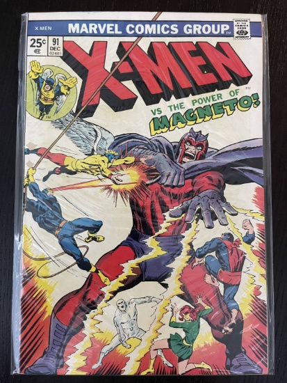 X-Men Comic #91 Marvel 25 Cents Bronze Age 1974 Stan Lee John Buscema Roy Thomas Steve Ditko
