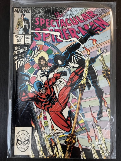 Spectacular SPider-Man Comic #137 Marvel 75 Cents 1987 Gerry Conway Sal Buscema Tarantula