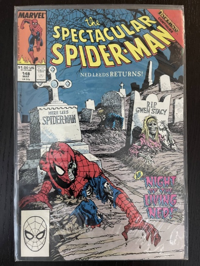 Spectacular SPider-Man Comic #148 Marvel 1989 Inferno Crossover Gerry Conway Sal Buscema