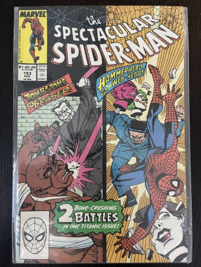 Spectacular SPider-Man Comic #153 Marvel 1989 Tombstone vs Bruiser Sal Buscema Gerry Conway