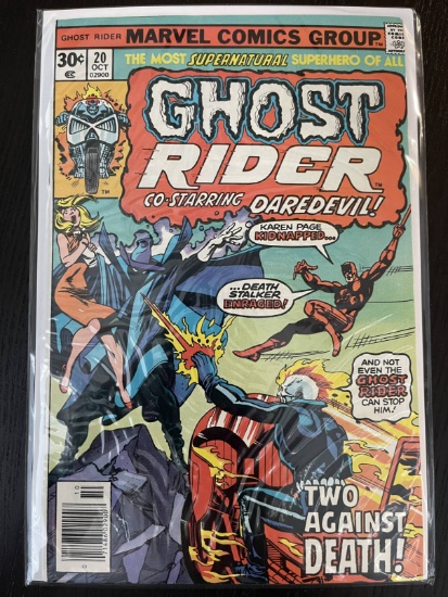 Ghost Rider Comic #20 Marvel 30 Cents Daredevil Bronze Age 1976 Marv Wolfman