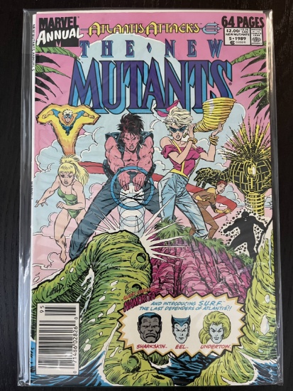 New Mutants Annual Comic #5 Marvel Giant Sized Key 1st team appearance of Surf and Coal