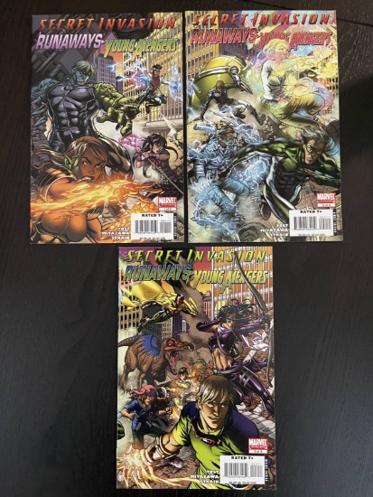 Secret Invasion Runaways Young Avengers Mini Series #1-3 Complete Key 1st appearance of X'iv, a Skru