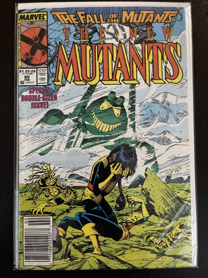 New Mutants Comic #60 Marvel Fall of the Mutants 1988 Copper Age Key Death of Cypher