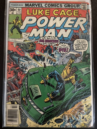 Luke Cage Power Man Comic #40 Marvel 1977 Bronze Age Marv Wolfman Frank Giacoa 30 Cents