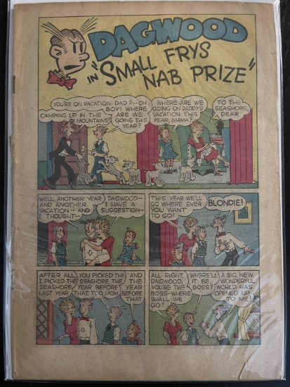 Vintage Golden Age No Cover Blondie Comics #12 King Features 10 Cents Includes Joe McCartney & Dazzl