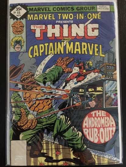 Marvel Two in One Comic #45 Marvel 35 Cents Bronze Age The Thing vs Captain Marvel 1978