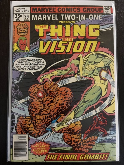 Marvel Two in One Comic #39 Marvel 35 Cents Bronze Age The Thing vs Vision 1978