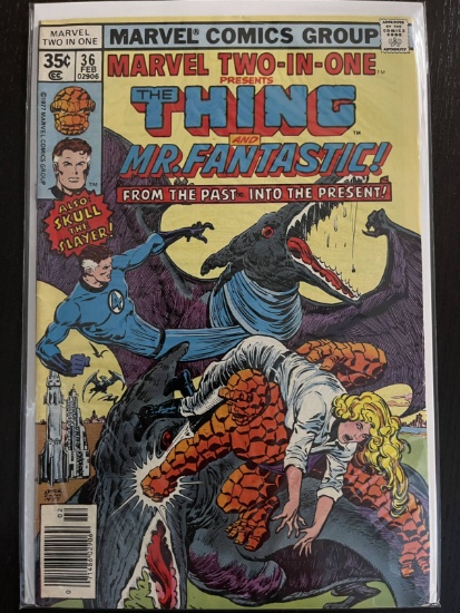 Marvel Two in One Comic #36 Marvel 35 Cents Bronze Age The Thing vs Mr Fantastic 1978 Skull the Slay