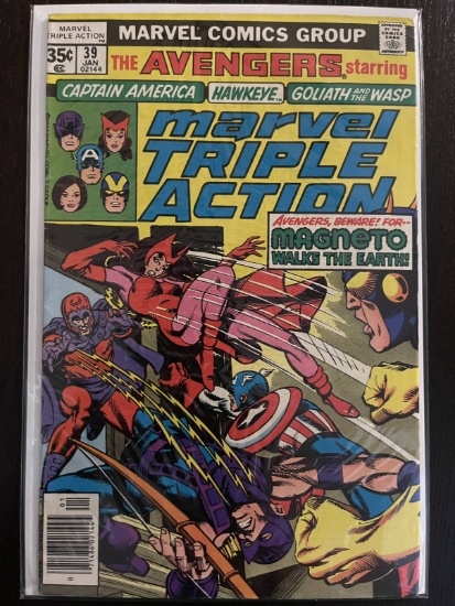 Marvel Triple Action Comic #39 The Avengers 35 Cents Bronze Age 1978 Gil Kane Roy Thomas Reprints