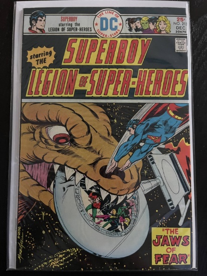 Superboy Legion of Super-Heroes Comic #213 DC Comics 1975 Bronze Age 25 Cents Mike Grell Jim Shooter