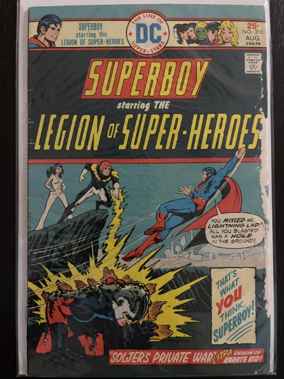 Superboy Legion of Super-Heroes Comic #210 DC Comics 1975 Bronze Age 25 Cents Mike Grell Jim Shooter