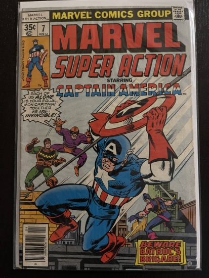 Marvel Super Action Comic #7 Bronze Age 35 Cents 1978 Captain America Stan Lee Jack Kirby Reprints