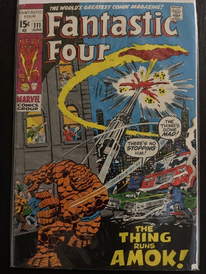 Fantastic Four Comics #111 Marvel 15 Cents Bronze Age 1971 Original Stan Lee Agatha Harkness