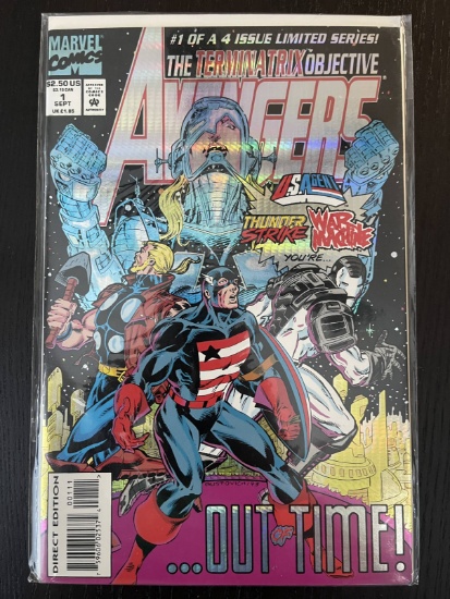 Avengers Comic #1 Marvel Terminatrix Objective Marvel Holografix Cover US Agent Thunder Strike War M