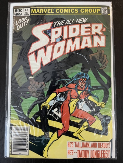 Spider-Woman Comic #47 Marvel 60 Cents 1982 Bronze Age Daddy Longlegs