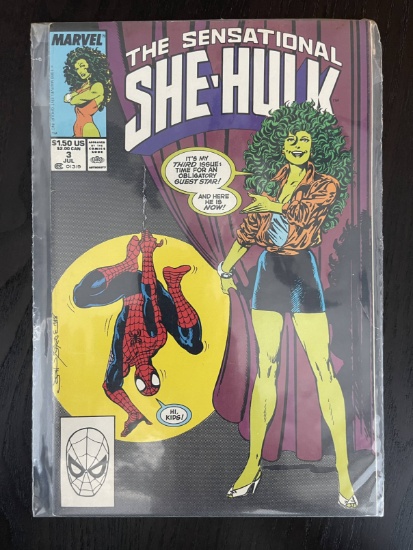 Sensational She-Hulk Comic #3 Marvel 1989 Copper Age John Byrne Spider-Man