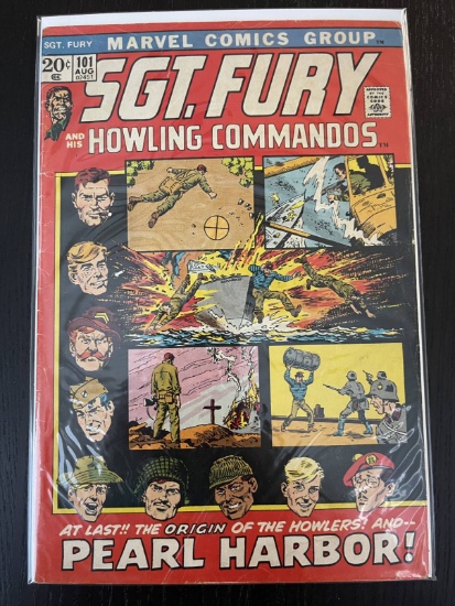Sgt Fury and his Howling Commandos Comic #101 Marvel 20 Cents 1972 Bronze Age Origin of the Howlers