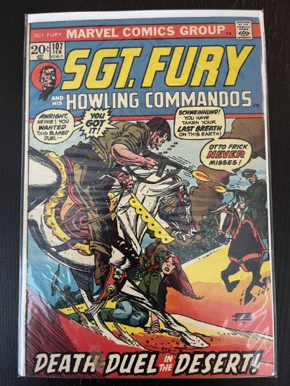 Sgt Fury and his Howling Commandos Comic #107 Marvel 20 Cents 1973 Bronze Age Gil Kane