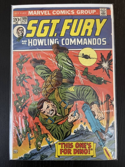 Sgt Fury and his Howling Commandos Comic #109 Marvel 20 Cents 1973 Bronze Age Dick Ayers