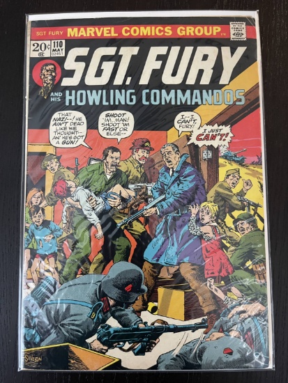 Sgt Fury and his Howling Commandos Comic #110 Marvel 20 Cents 1973 Bronze Age Dick Ayers