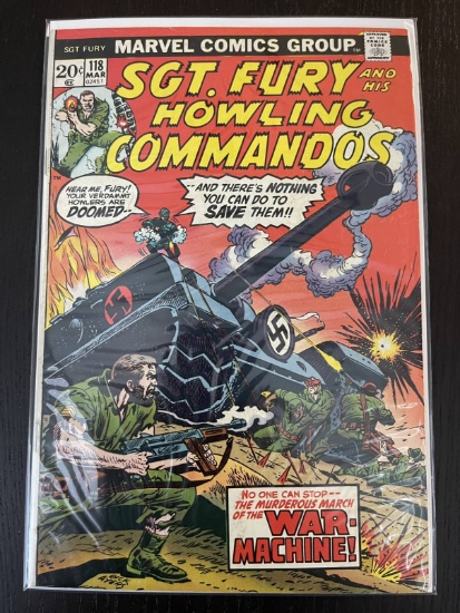 Sgt Fury and his Howling Commandos Comic #118 Marvel 20 Cents 1974 Bronze Age Dick Ayers