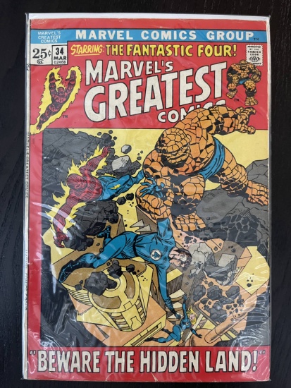 Marvels Greatest Comics #34 Bronze Age 25 Cents 1972 Jack Kirby Stan Lee Giant Size Reprints