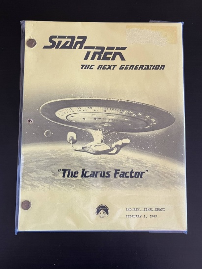 Star Trek The Next Generation Paramount Set Script for the Episode The Icarus Factor Dated Feb 2 198