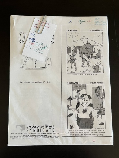 Los Angeles Times Syndicate Proof Approval File of QUIGMANS Comic Strips by Buddy Hickerson 100+ Com