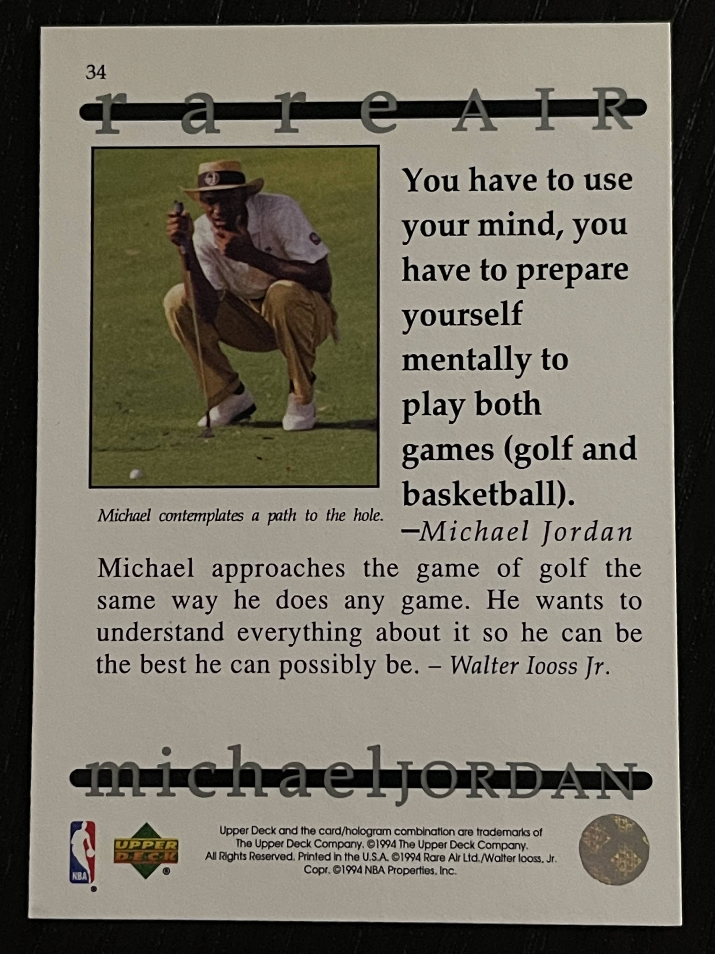 Michael Jordan 1994 Upper Deck Golf Card Rare Air | Proxibid Michael Jordan 1994 Upper Deck Golf Card Rare Air | Proxibid