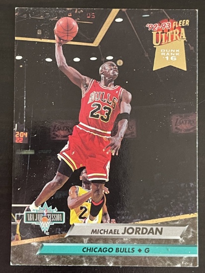 Michael Jordan 1992-93 Fleer Ultra #216 NBA Basketball Trading Card Top 20 Jammer Card